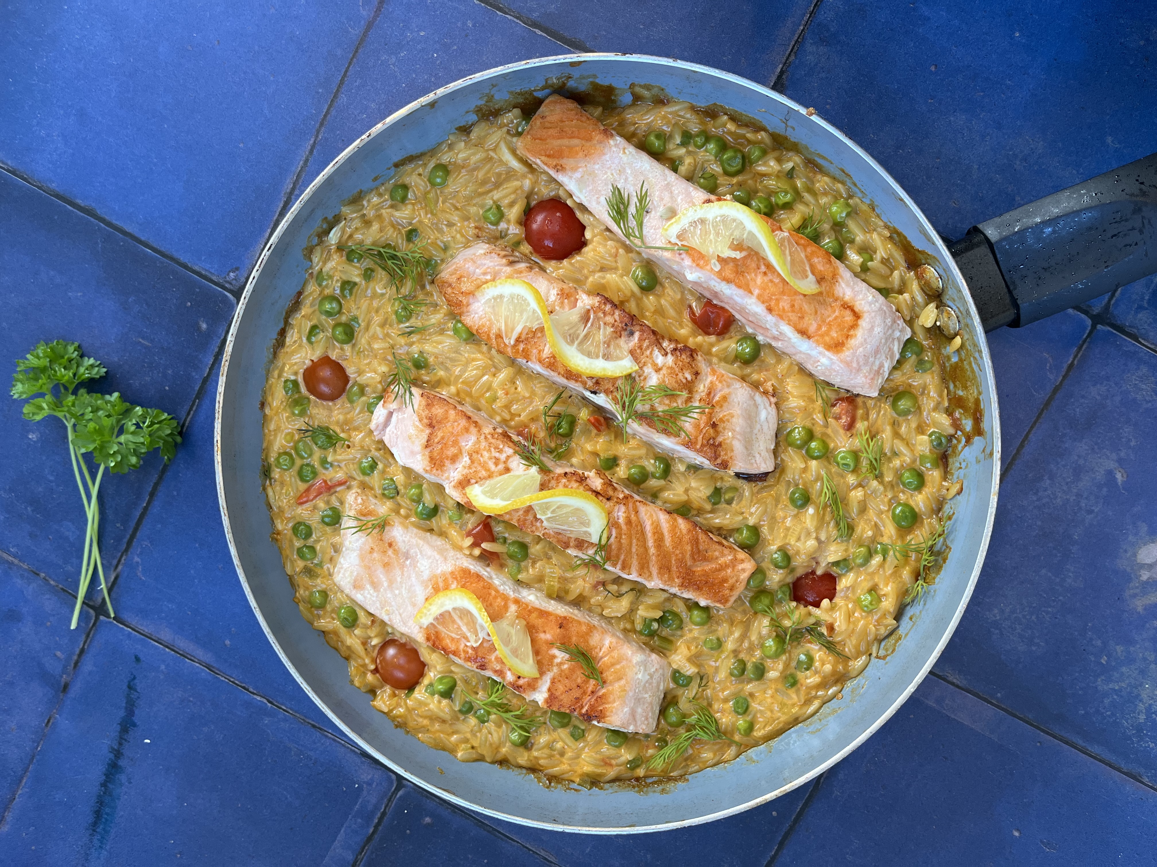 One-Pan Lemon Orzo Salmon