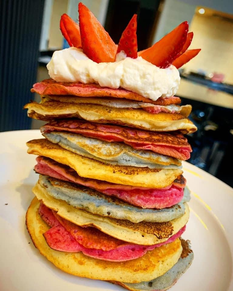 Rainbow Protein Pancakes