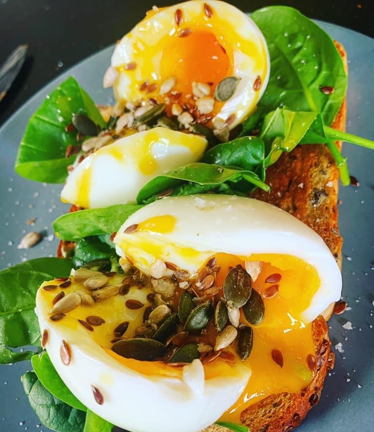 Egg and Spinach on Toast with Seeds
