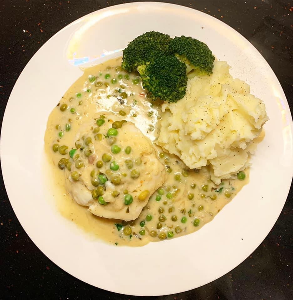 Cod in parsley sauce
